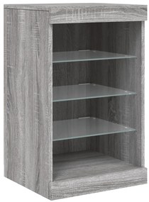 Aparador com luzes LED 41x37x67 cm cinzento sonoma