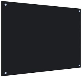 249486 vidaXL Painel anti-salpicos de cozinha 80x60 cm vidro temperado preto