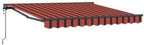 vidaXL Toldo Retrátil Laranja e Preto 350 x 250 cm Poliéster e Metal