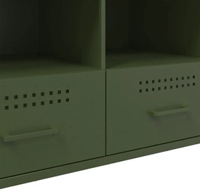 Móvel de TV 100,5x39x50,5 aço verde-azeitona