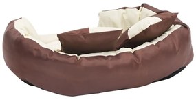 Almofadão p/ cães reversível lavável 85x70x20 cm castanho/creme