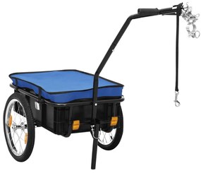 Reboque p/ bicicleta/carroça de mão 155x60x83cm aço azul