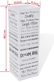 Suporte guarda-chuvas/de armazenamento quadrado branco aço 48,5 cm