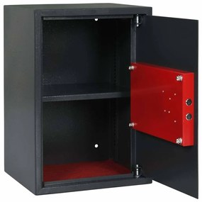 Caixa de Segurança com Fechadura Chave Cinza Escuro 31x35x50 cm Aço