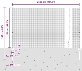Cerca de Arame Soldado com 22 Postes U Prata 1,2 x 25 m de Aço