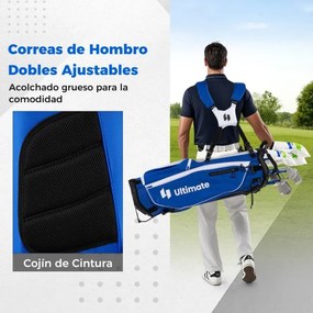 Conjunto completo de tacos de golfe para homem com bolsa de suporte. Inclui driver #1 460CC, madeira #3, híbrido, ferros #5#6#7#8#9#P#S e taco Azul