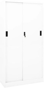 Armário escritório c/ porta deslizante 90x40x180 cm aço branco