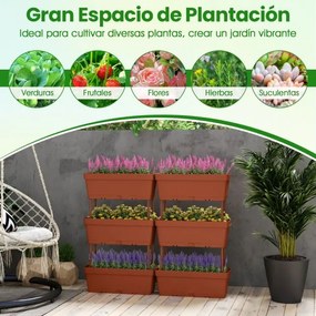 floreira de jardinagem, 6 peças, para vegetais, ervas aromáticas... castanho