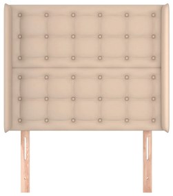 Cabeceira cama c/ abas couro artif. 93x16x118/128 cm cappuccino
