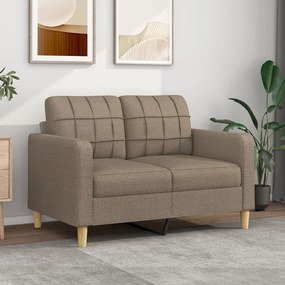vidaXL Sofá de 2 lugares tecido 120 cm cinzento-acastanhado
