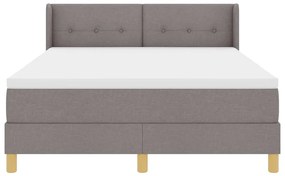 Cama Box com Colchão Taupe, 140 x 190 cm, Tecido