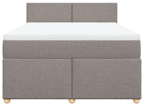 Cama com molas/colchão 140x190 cm tecido castanho-acinzentado