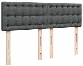 Cama com molas/colchão 140x200 cm tecido cinzento-escuro
