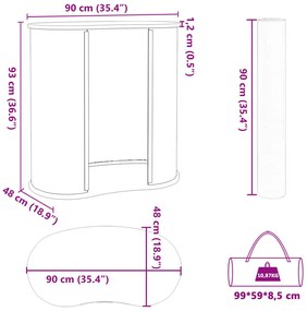 Balcão para feiras dobrável 90x48x93 cm derivados de madeira