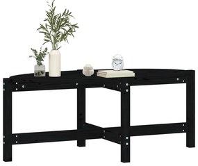 Mesa de centro 118x63x45 cm madeira de pinho maciça preto