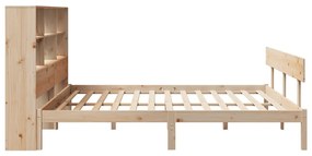 Cama com estante sem colchão 200x200 cm pinho maciço