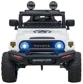 Carro elétrico para Crianças 12V 4x4 Toyota FJ Cruiser Rodas de EVA, Assento de couro Branco