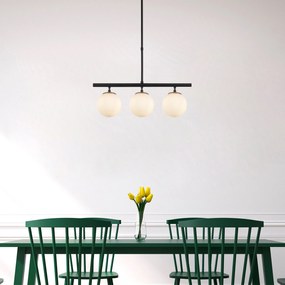 Candeeiro Suspenso Atmaca – Preto Antigo Branco – 60 x 15 cm