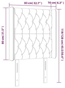 Cabeceira cama c/ luzes LED veludo 83x16x118/128cm cinza-escuro