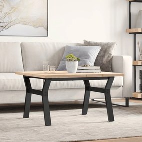Mesa de centro estrutura em Y 80x80x45,5 cm pinho/aço