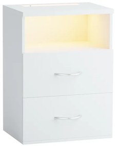 Mesa de cabeceira Jamie com Luz Led 55x40x28 cm branca