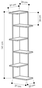 Estante Saso – Branco – 37 cm x 141 cm x 24 cm