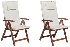 Conjunto de 6 cadeiras de jardim com almofadas cremes TOSCANA Beliani