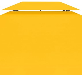 Cobertura de gazebo com 2 camadas 310 g/m² 4x3 m amarelo