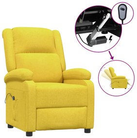 3100365 vidaXL Poltrona reclinável elétrica tecido amarelo