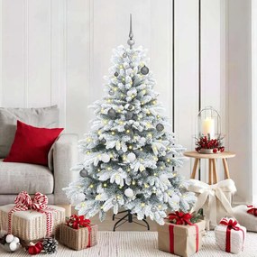vidaXL Árvore de Natal Artificial com 150 LEDs Branco 150 cm PE e PVC