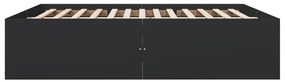 Estrutura de cama 180x200 cm derivados de madeira preto