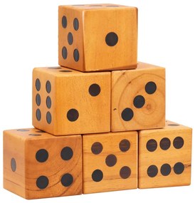 Jogo de dados gigantes para quintal 6 pcs pinho maciço