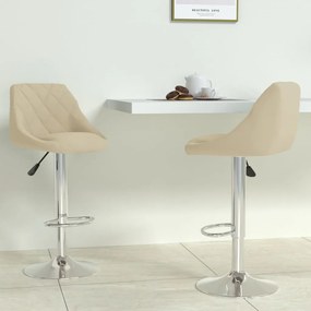 335304 vidaXL Bancos de bar 2 pcs veludo creme