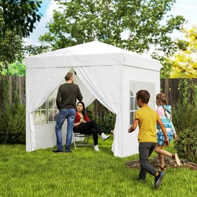 Tenda Dobrável Pop-Up Tenda 248x248x270 cm com 4 Paredes Laterais Anti
