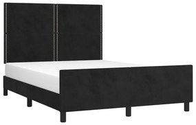 Estrutura de cama sem colchão 140x190 cm veludo preto
