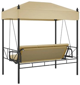 Banco baloiço para jardim com toldo aço areia