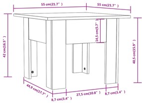 Mesa de centro derivados de madeira carvalho castanho