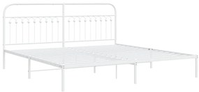 Estrutura de cama com cabeceira 200x200 cm metal branco