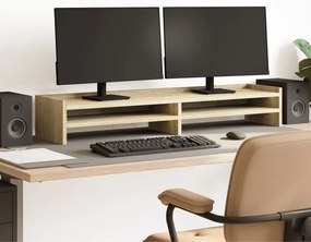 vidaXL Suporte monitor 100x24x16 cm derivados madeira carvalho sonoma