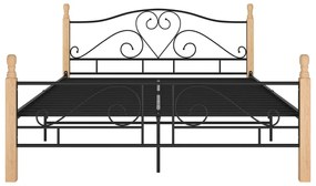 Estrutura cama c/ cabeceira sem colchão 140x200 cm metal preto