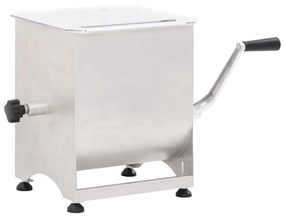 vidaXL Misturador de carne prateado aço inoxidável