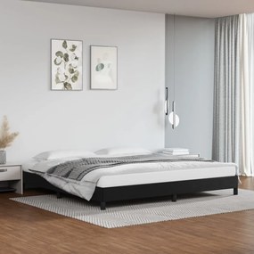 Estrutura de cama 200x200 cm couro artificial preto