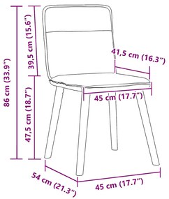 Cadeiras de jantar 2 pcs tecido cinzento-acastanhado