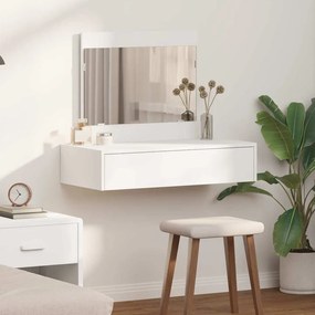 vidaXL Mesa de Maquiagem Suspensa Branca 83x40x70 cm