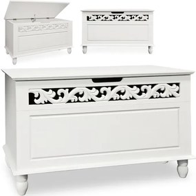 Baú arrumação de madeira Jersey 80x40x48cm Branco
