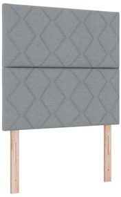 Cama Box com Colchão e Luz LED , Cinza Claro, 90 x 190 cm, Tecido