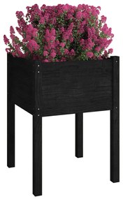 Vaso/floreira de jardim 2 pcs 50x50x70 cm pinho maciço preto