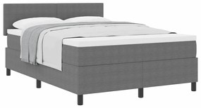 Cama Box Spring com Colchão Cinza 160x200 cm Tecido de Veludo
