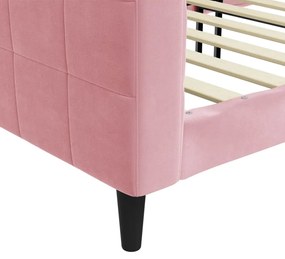 Sofá-cama 100x200 cm veludo rosa