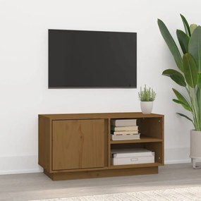 vidaXL Móvel de TV 80x35x40,5 cm madeira de pinho maciça castanho mel
